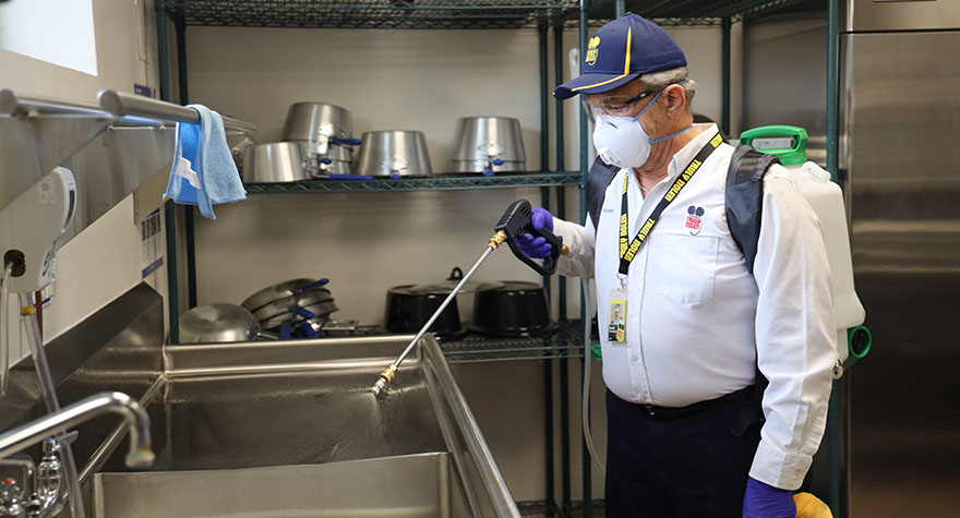 Sanitizing an Industrial Sink
