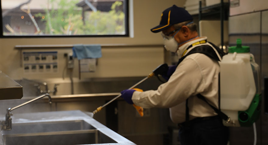 Sanitizing an Industrial Sink