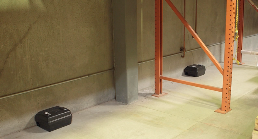 Rodent traps placed near walls