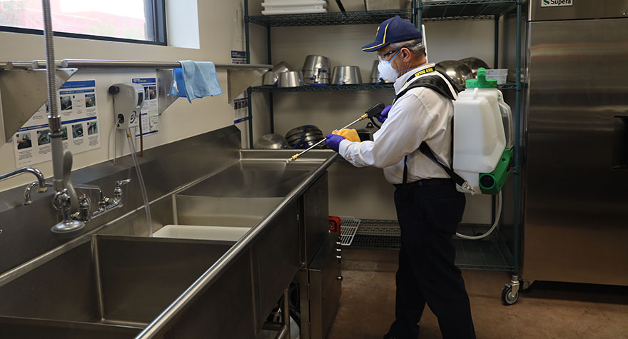 Sanitizing an Industrial Sink