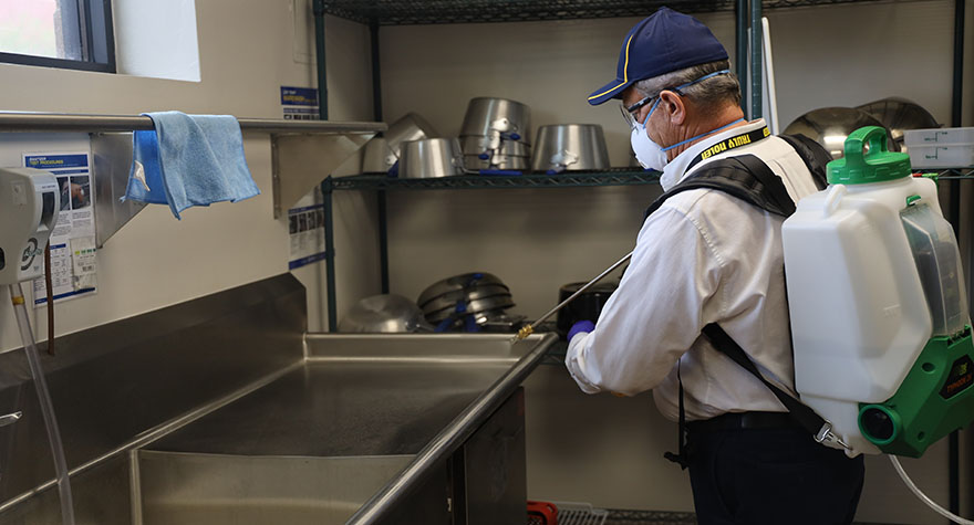 Sanitizing an Industrial Sink