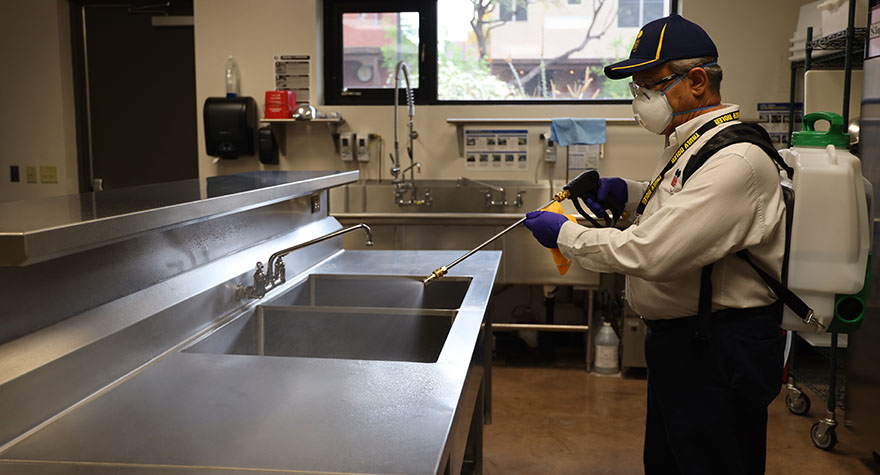 Sanitizing an Industrial Sink