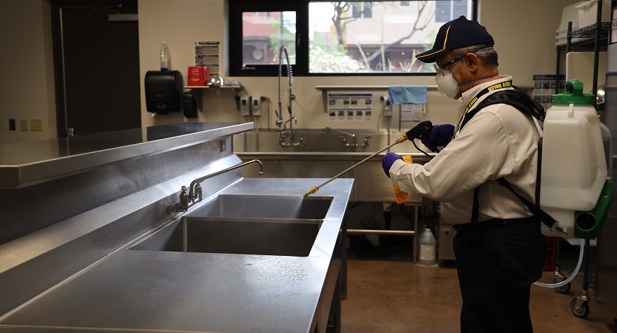 Sanitizing an Industrial Sink
